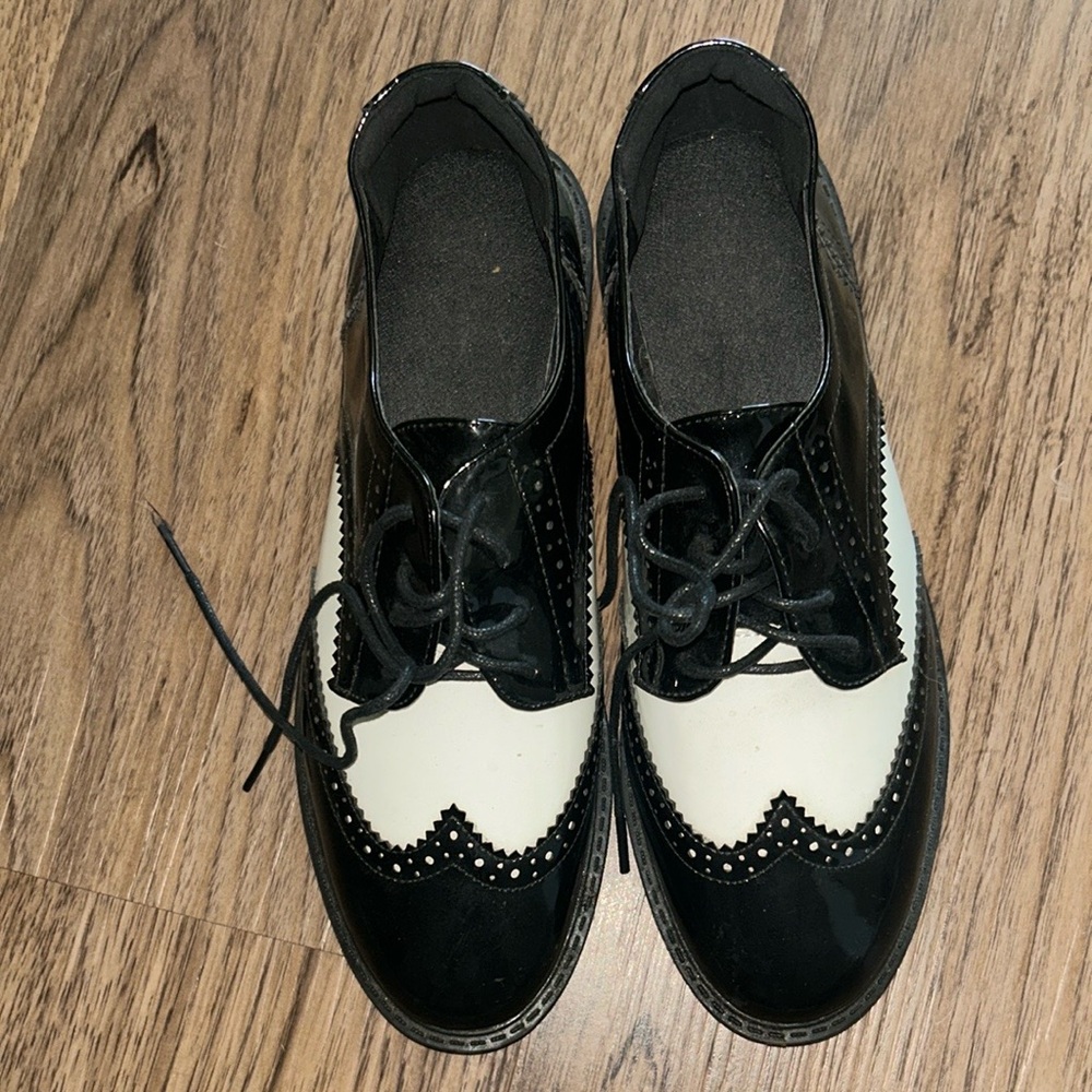 Black and White Oxford Shoes